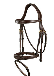 DY'ON ANATOMIC FLASH NOSEBAND BRIDLE D COLLECTION Marrone BRIGLIE DYABAB BROWN DY'ON 