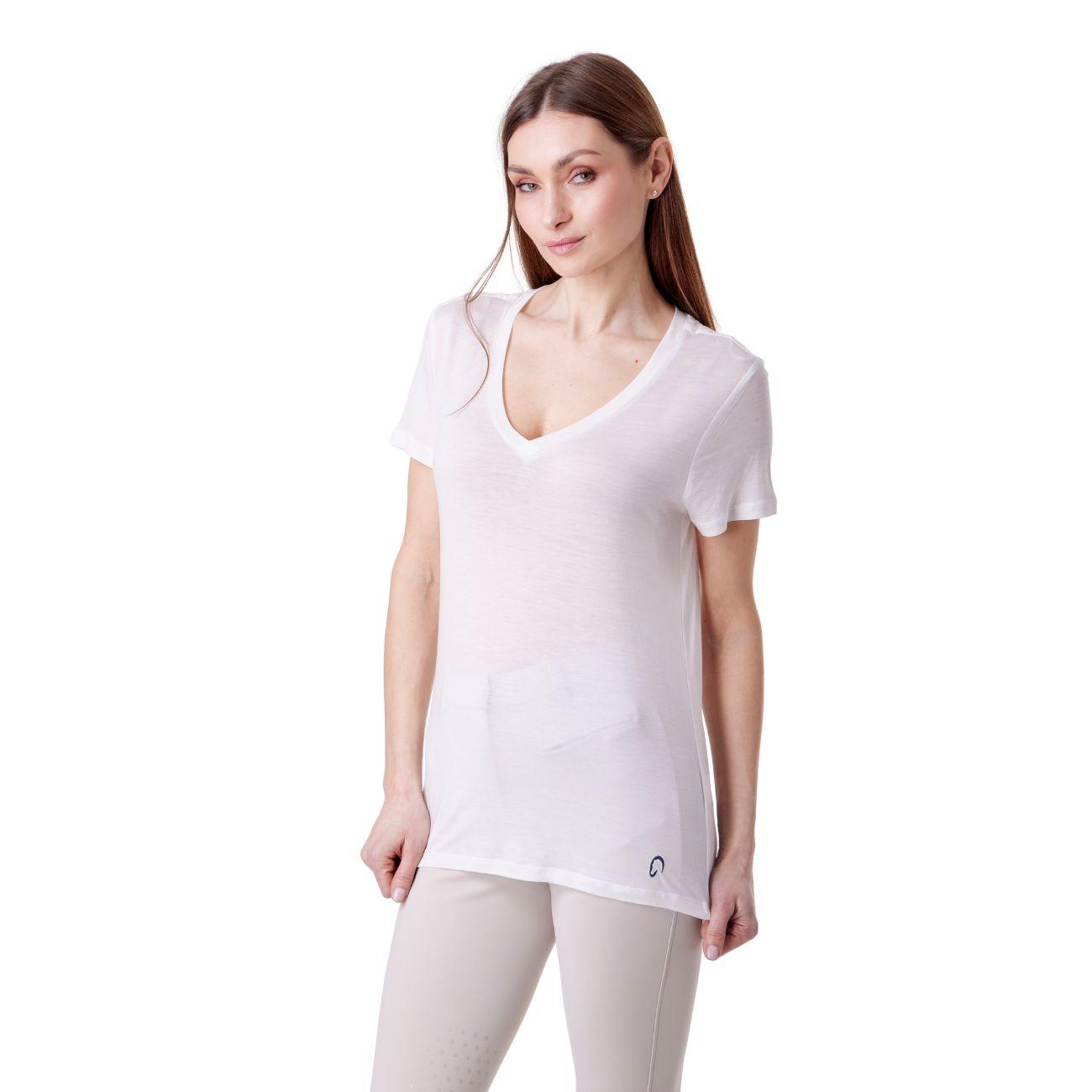 T-Shirt Con Scollo A V In Cotone Mascheroni MASCHERONI-NS323 WHITE MASCHERONI SELLERIA 