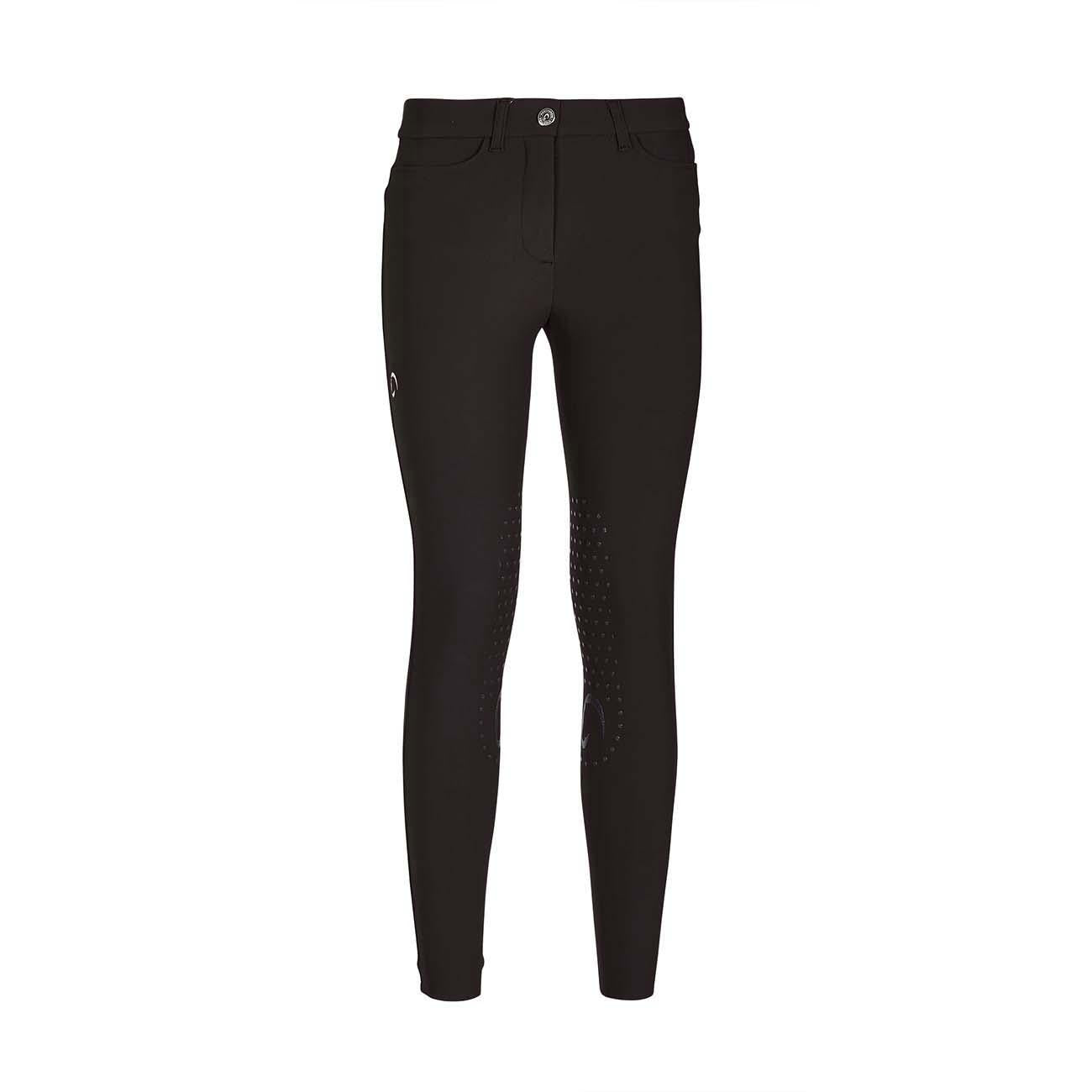 PANTALONE DA EQUITAZIONE DONNA CON GRIP E TASCHE ANTERIORI E POSTERIORI 09MA-01MILANO 036NERO MASCHERONI SELLERIA