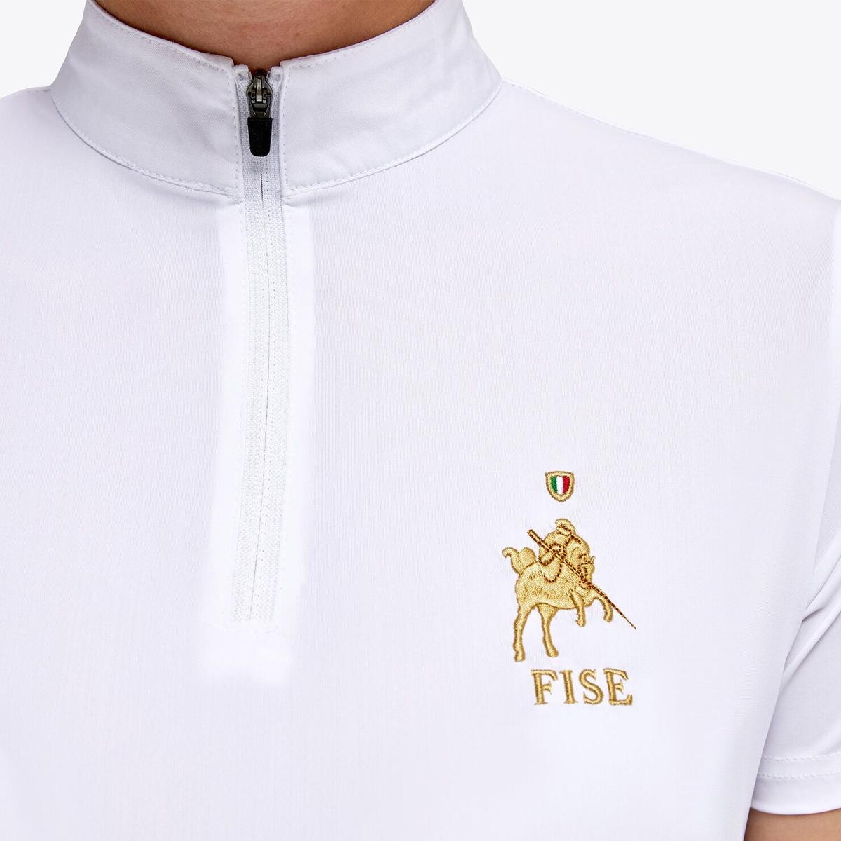 POLO DONNA CON ZIP CTxFISE 29CT-PODF08JE182 0001WHITE CAVALLERIA TOSCANA 