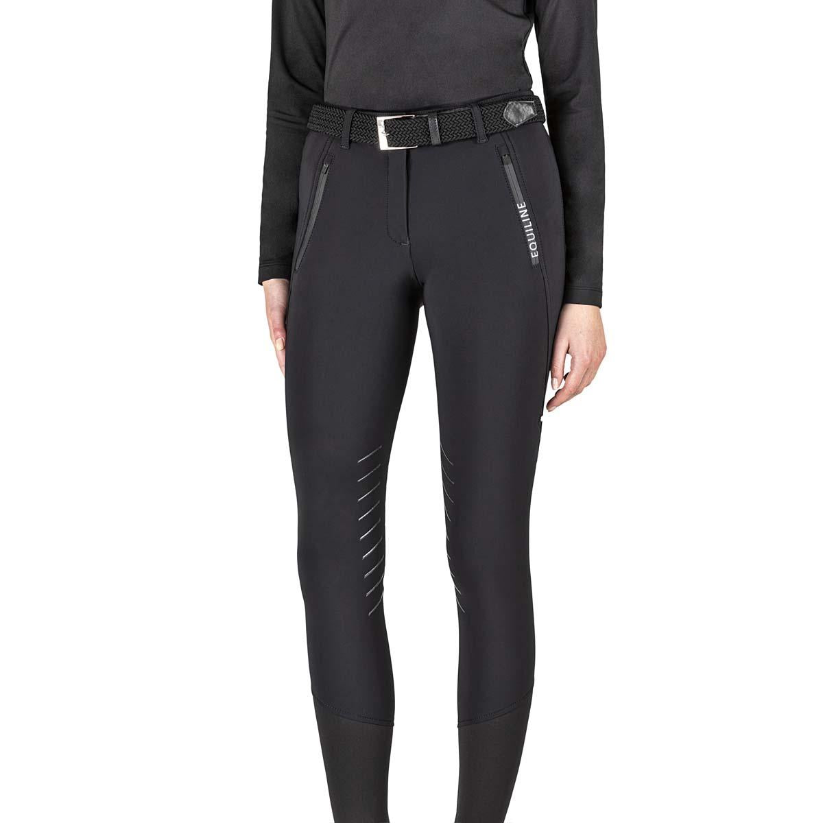 PANTALONE DA EQUITAZIONE DONNA CON GRIP GINOCCHIO MOD.CHASSIK 09EQ-N09010 006NERO EQUILINE