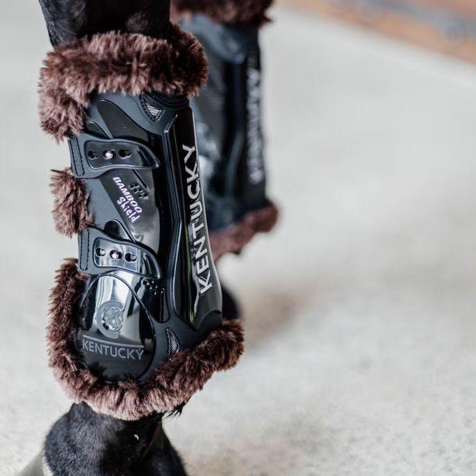 Stinchiere Vegan Sheepskin Tendon Boots Bamboo Elastic Kentucky Nero/Marrone 88102 01-05BLACK/BROWN KENTUCKY 