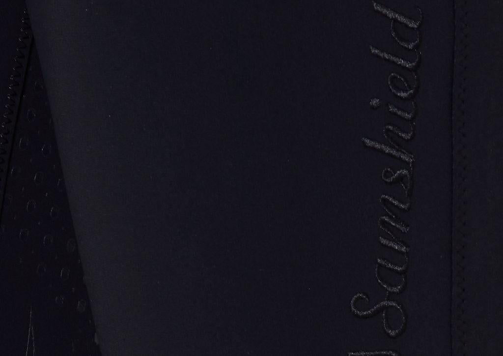 PANTALONE DA EQUITAZIONE DONNA GRIP AL GINOCCHIO MOD.CHLOE EMBROIDERY 30SS-CHLEMB NAVY SAMSHIELD 