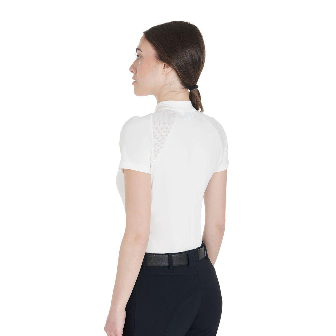 EQUESTRO Polo Da Donna Technical Training Polo SS Zip ETW00036 WHITE EQUESTRO 