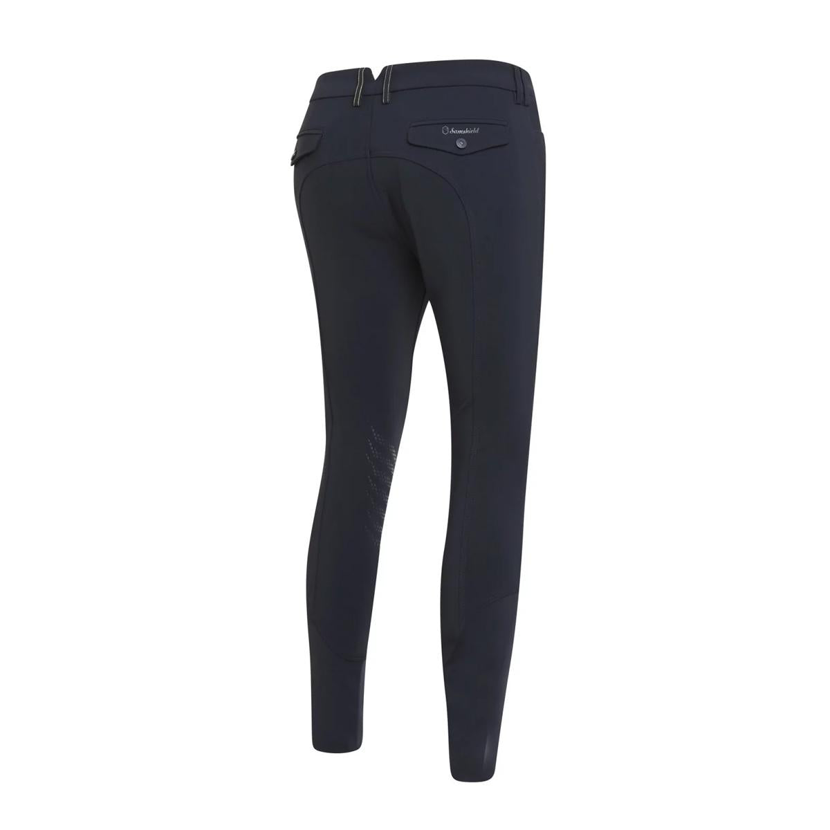 PANTALONE DA EQUITAZIONE UOMO GRIP AL GINOCCHIO MOD.MARCEAU MATT 30SS-MARMATT NAVY SAMSHIELD 