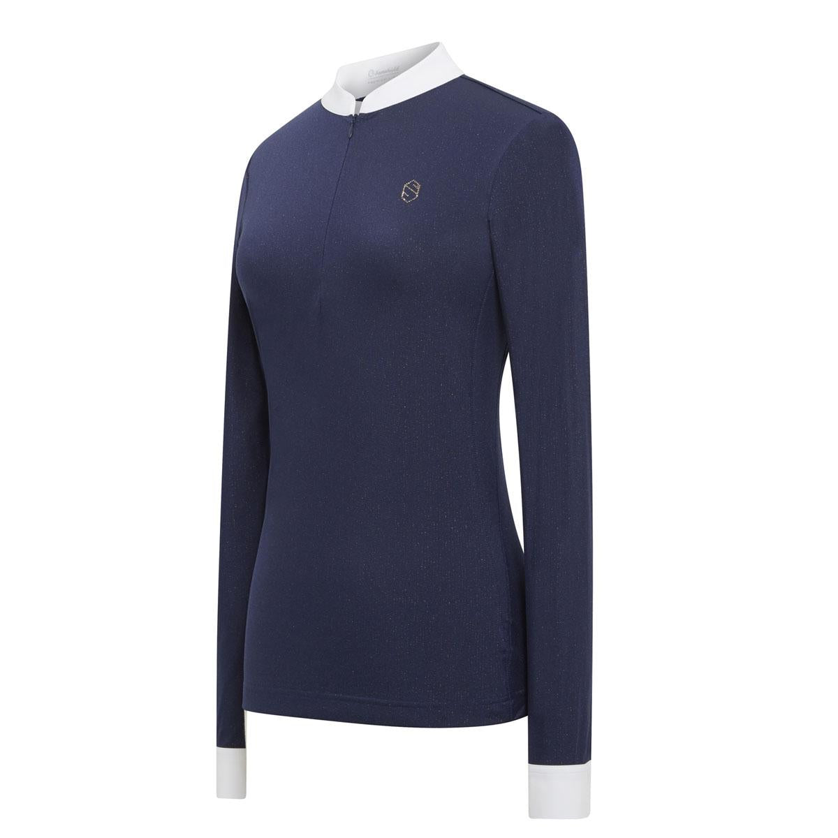 POLO DONNA DA CONCORSO MANICA LUNGA MOD.LOUISE SAMSHIELD 29SS-LOUISY WHITE LUREX SAMSHIELD