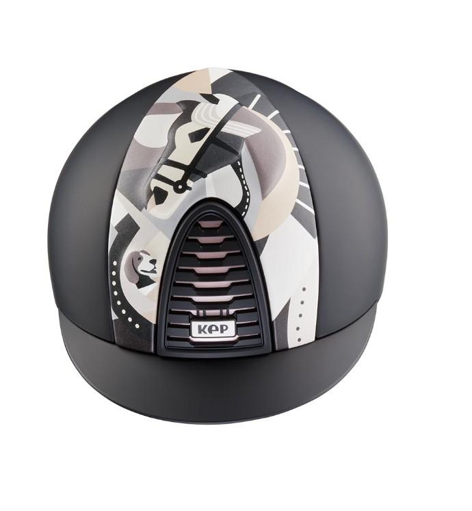 Cap Kep Italia Cromo 2.0 Textile Fronte Pelle Collezione Pegasus Nero CRTL2.PEG.GRY BLACK KEP ITALIA 