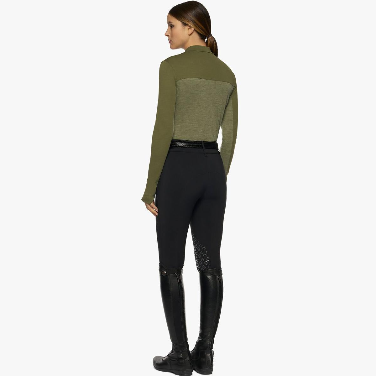 DOLCEVITA DONNA LANA MEZZA ZIP FINTA MANICA LUNCA CAVALLERIA TOSCANA 29CT-POD305LA028 5E00FOLIAGE GREEN CAVALLERIA TOSCANA 