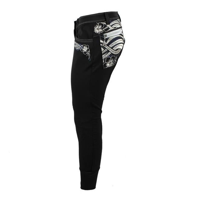 ANIMO Nuevo Nero Pantaloni Da Equitazione 10AMNUEVO NERO ANIMO 