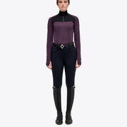 DOLCEVITA DONNA LANA TECNICA MEZZA ZIP CAVALLERIA TOSCANA 29CT-POD304PA063 3A00DARK PURPLE CAVALLERIA TOSCANA