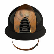 Cap Kep Italia Cromo 2.0 Polish Nero Con Inserto A Specchio Con Tessuto Incrociato Beige Visiera Polo E Cinturino Beige CRPL2.0659 NERO KEP ITALIA 