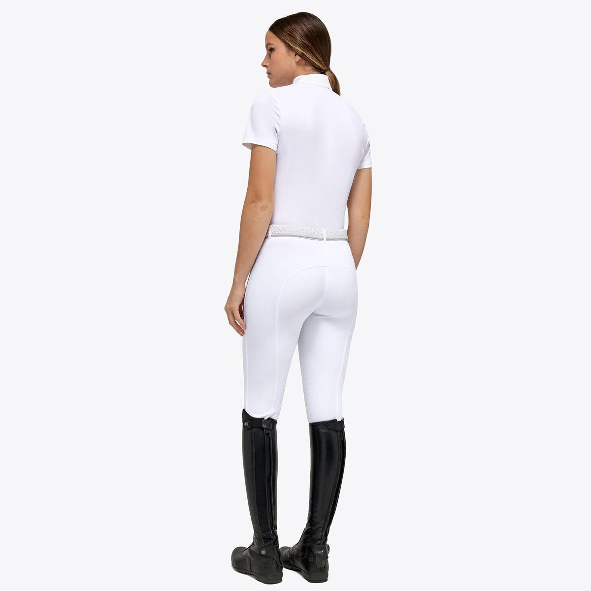 POLO DONNA CON ZIP CTxFISE 29CT-PODF08JE182 0001WHITE CAVALLERIA TOSCANA 