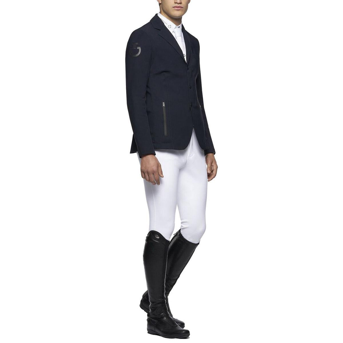 GIACCA DA CONCORSO UOMO CON ZIP IN MAGLIA TECNICA R-EVO 27CT-GGU037JC019 7901NAVY CAVALLERIA TOSCANA 