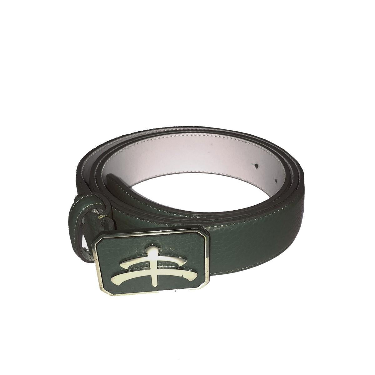 CINTURA IN PELLE DI CERVO FIBBIERIA OTTONE 20MAK-BBBELT VERDONE MAKEBE 
