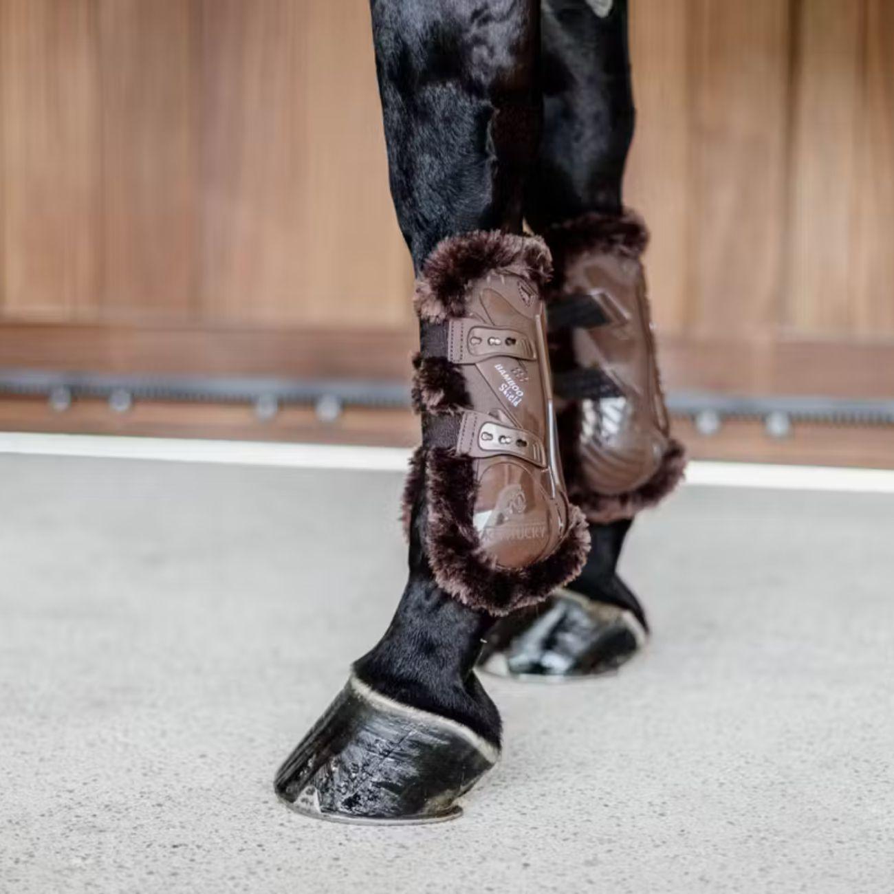 Stinchiere Vegan Sheepskin Tendon Boots Bamboo Elastic Kentucky Marrone/Marrone 88102 05-05BROWN/BROWN KENTUCKY 