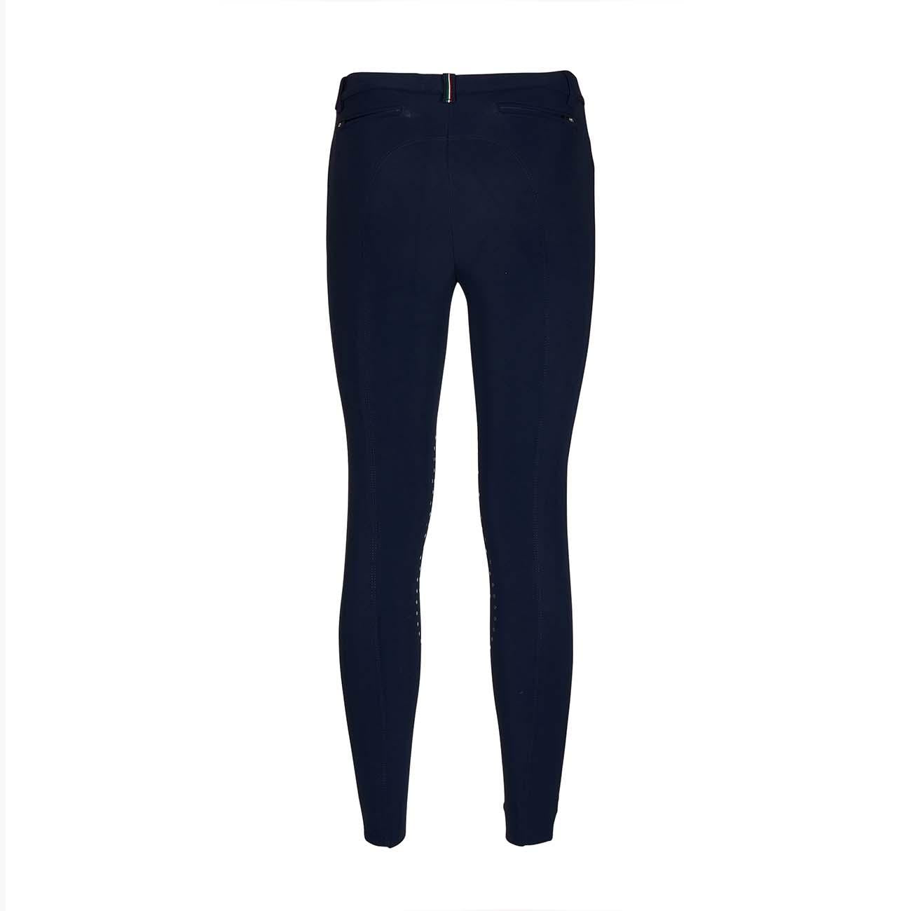 PANTALONE DA EQUITAZIONE DONNA CON GRIP E TASCHE ANTERIORI E POSTERIORI 09MA-01MILANO 342BLU MASCHERONI SELLERIA 