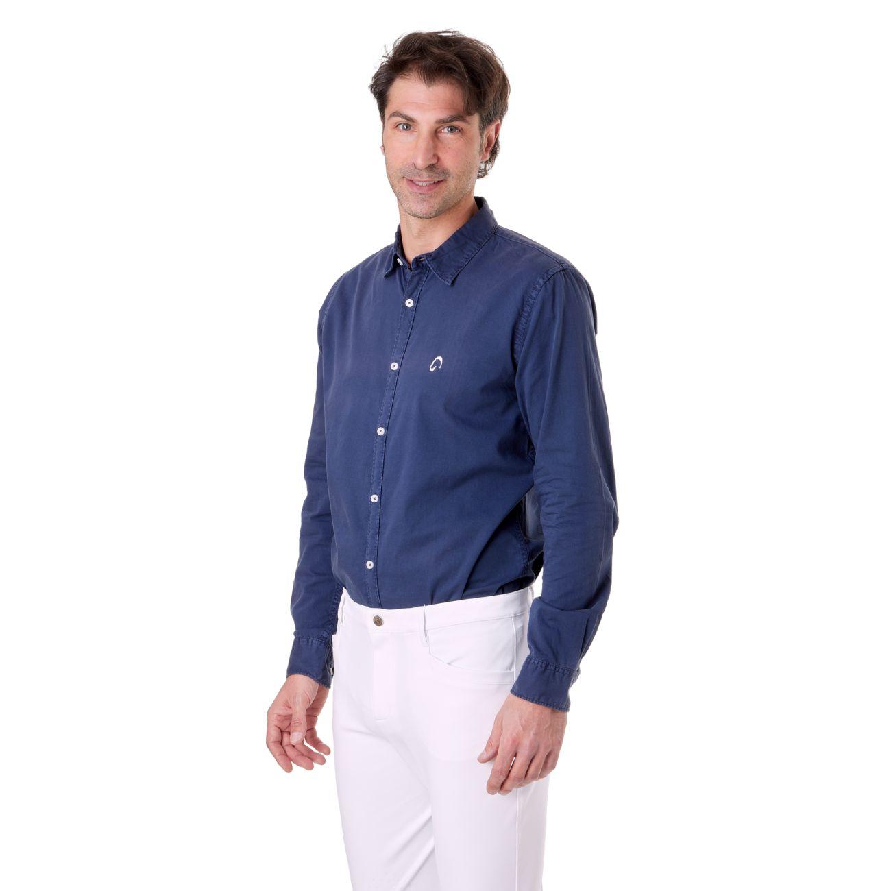 Camicia Di Cotone Da Uomo Mascheroni Blu MASCHERONI-NS502 NAVYBLUE MASCHERONI SELLERIA 