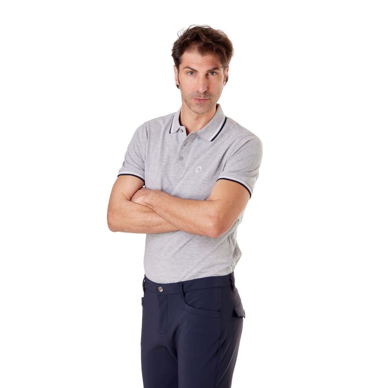 Polo Da Uomo A Manica Corta Con Profili Mascheroni MASCHERONI/HS250K GREY MASCHERONI SELLERIA 