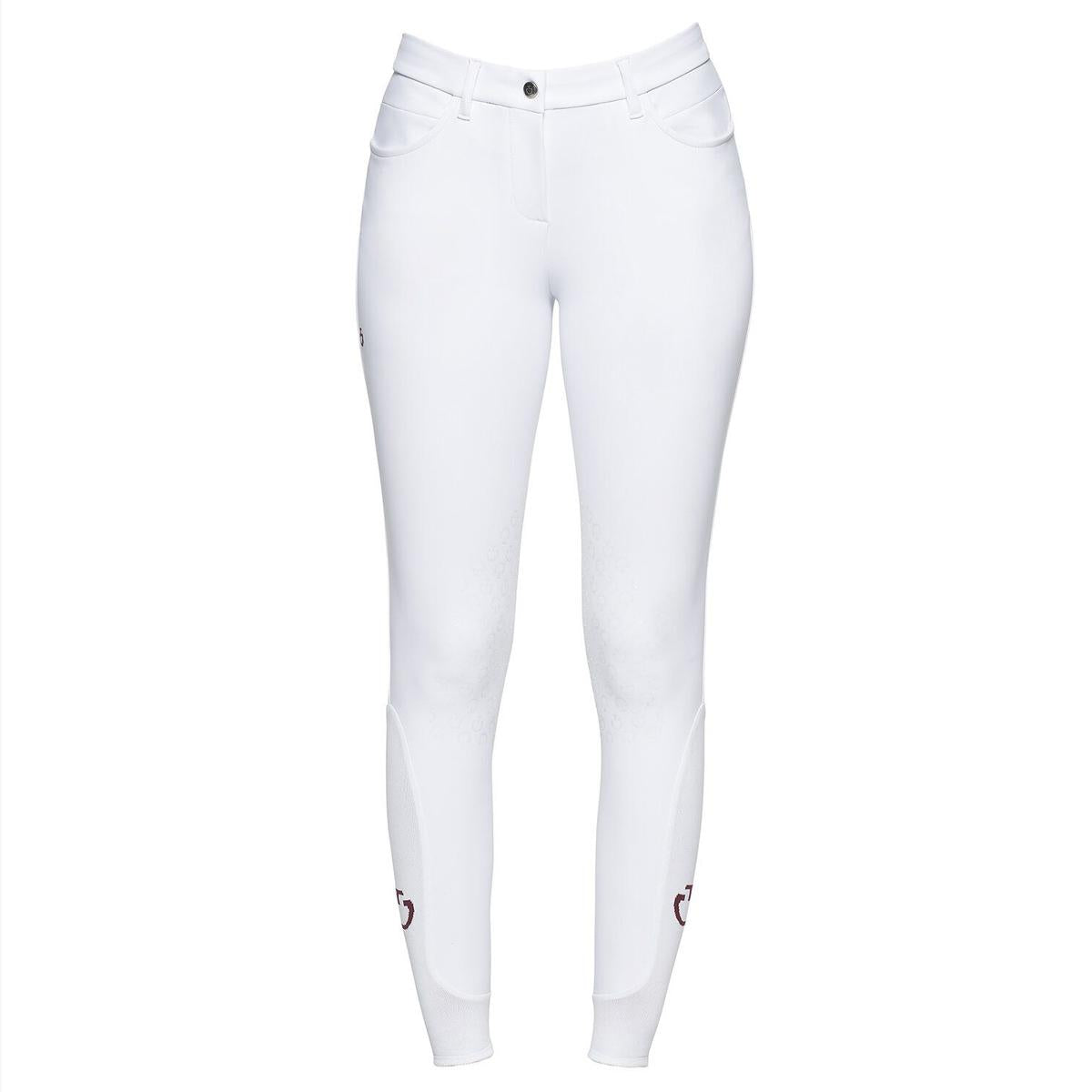 PANTALONE DA EQUITAZIONE DONNA CON GRIP AL GINOCCHIO CAVALLERIA TOSCANA 30CT-PADN22JE010 0001 WHITE CAVALLERIA TOSCANA