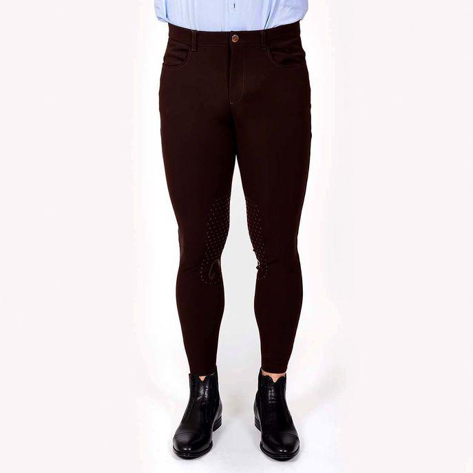 Pantalone Da Equitazione Da Uomo Half Grip Roma Mascheroni Marrone 09MA-04ROMA 525MARRONE MASCHERONI SELLERIA 