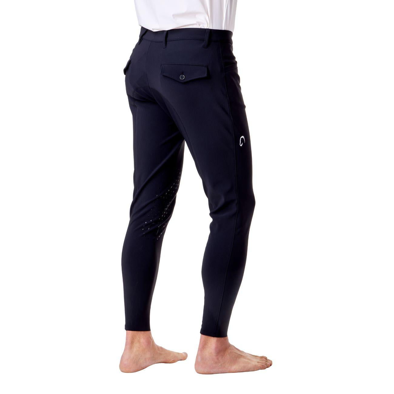 Pantalone Da Equitazione Da Uomo Half Grip Roma Mascheroni Nero 09MA-04ROMA 036NERO MASCHERONI SELLERIA 