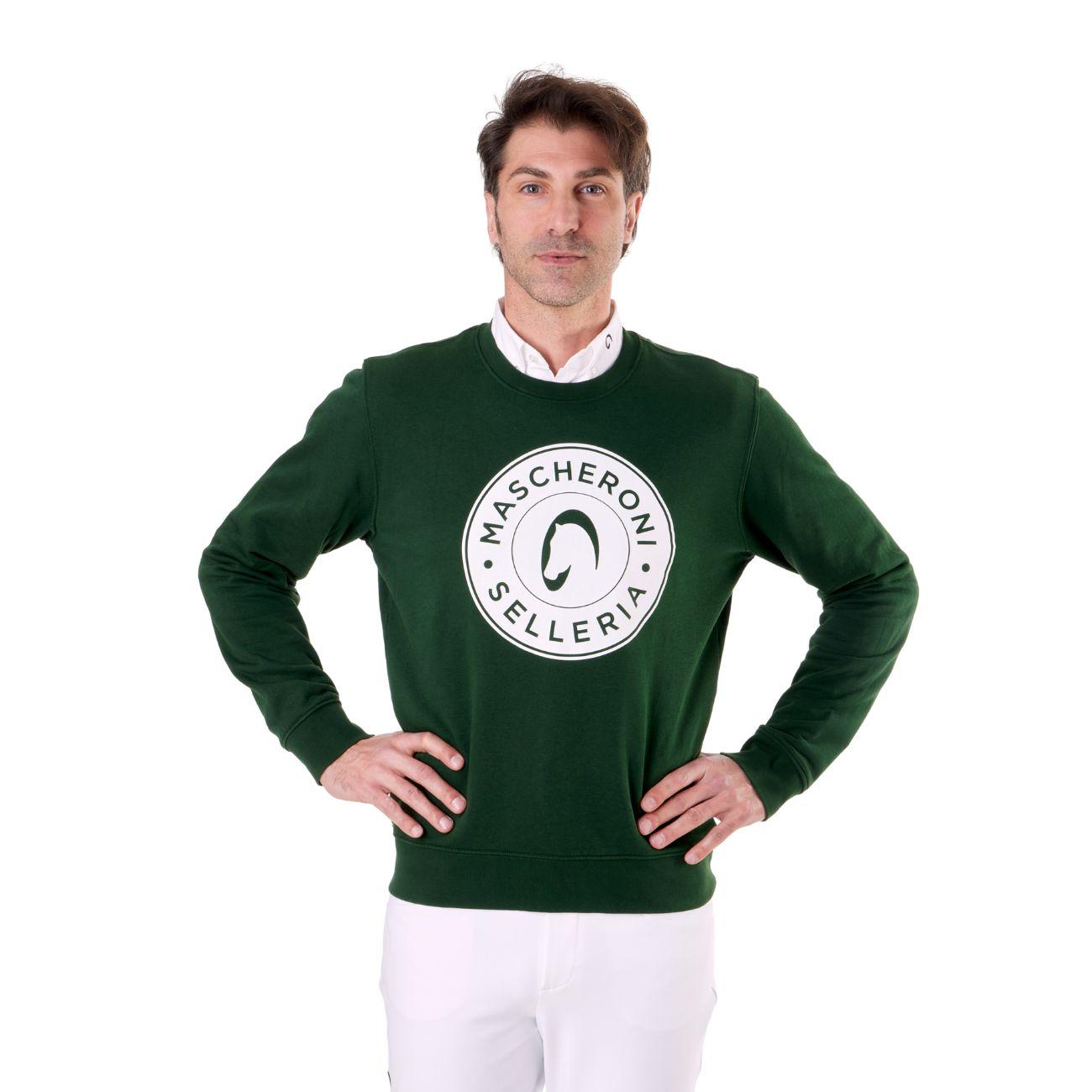 Felpa Girocollo Unisex Mascheroni Selleria 09MA-K4025 VERDE MASCHERONI SELLERIA 