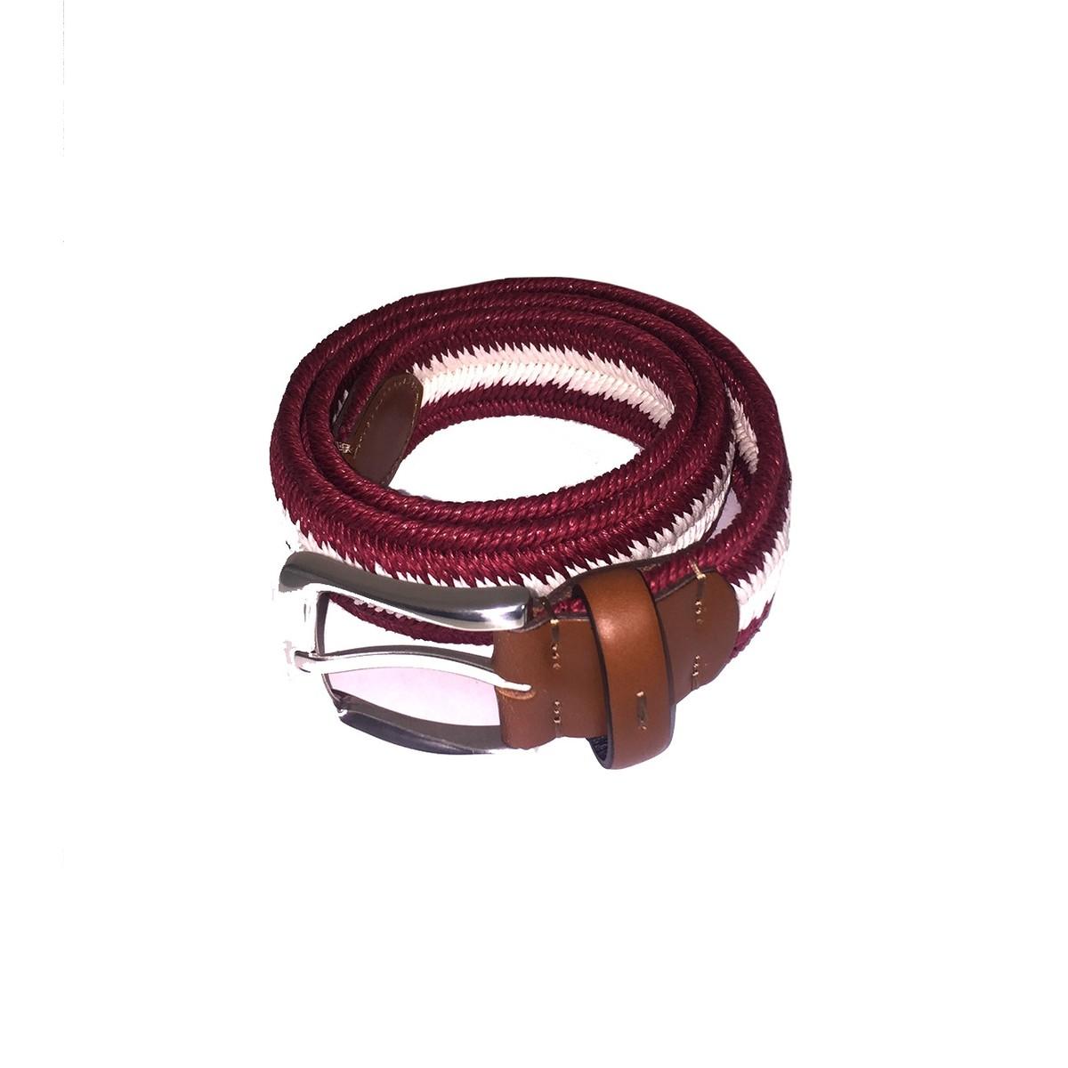 CINTURA DONNA IN LINO ELASTICO H30mm. MAKEBE 20MAK-BELTLIN ROSSO/LATTE MAKEBE 