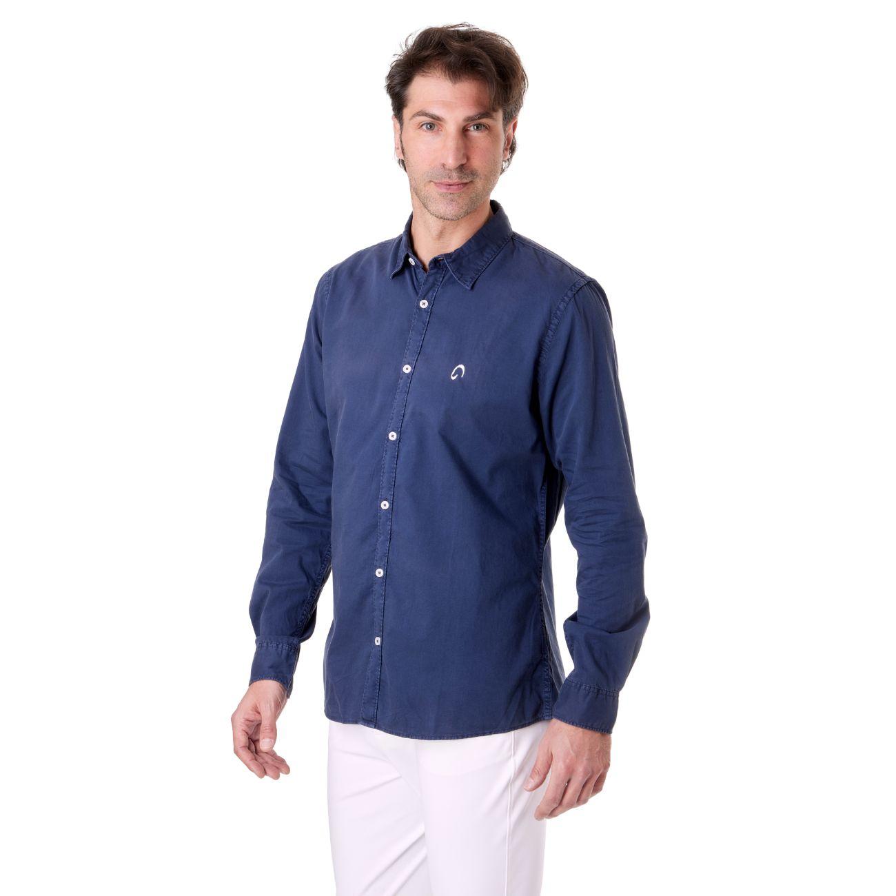 Camicia Di Cotone Da Uomo Mascheroni Blu MASCHERONI-NS502 NAVYBLUE MASCHERONI SELLERIA 
