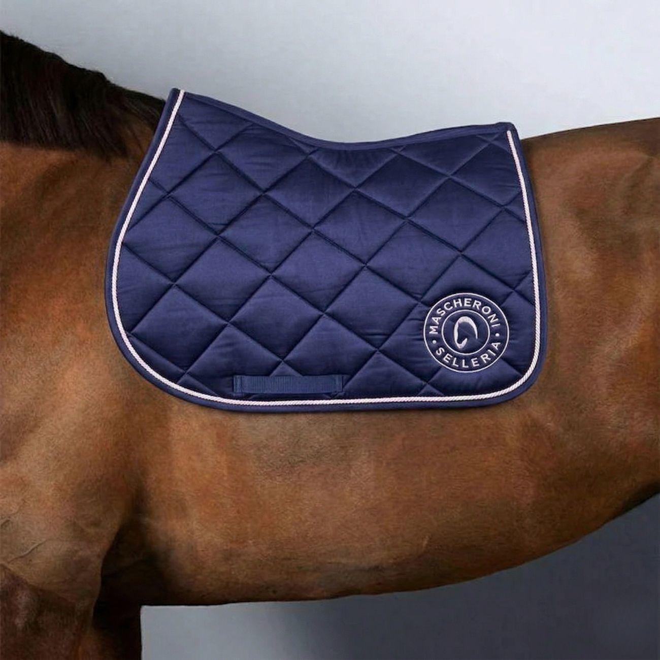 Sottosella Da Salto Con Logo Tondo Mascheroni Blu/Argento 09MA-SADDLEPAD NAVY-SILVER MASCHERONI SELLERIA 