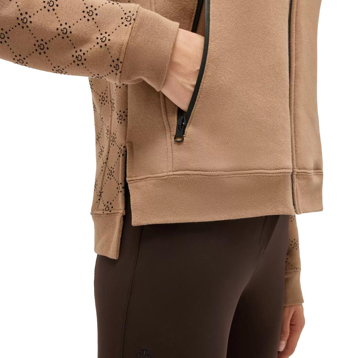 FELPA DONNA CON CAPPUCCIO E ZIP 31CT-FED118CO129 4300CACAO CAVALLERIA TOSCANA 