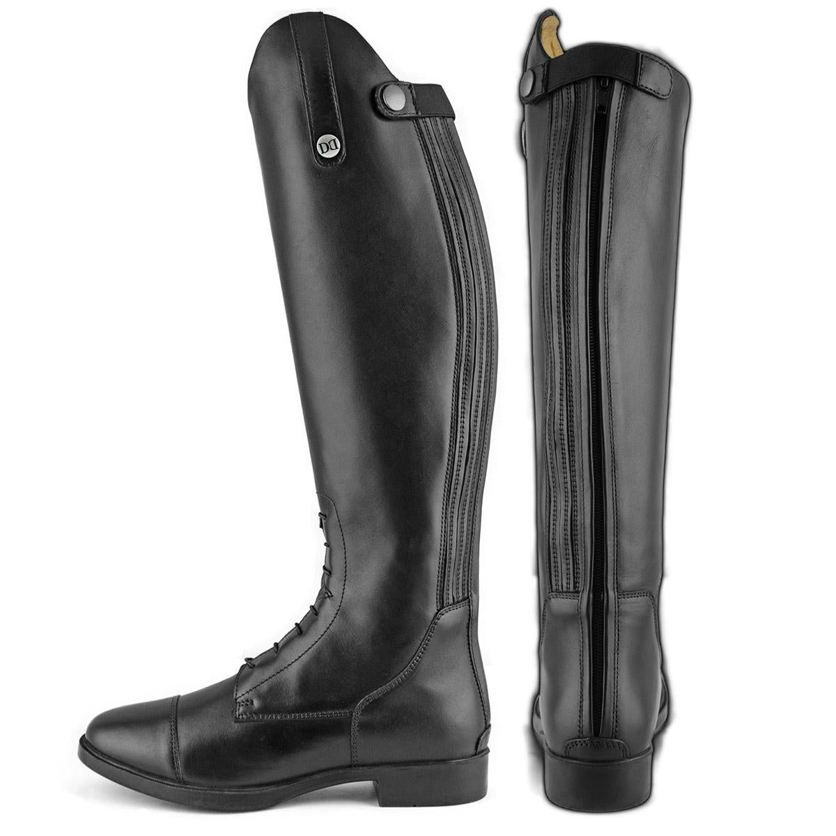 Derby Stivale In Cuoio Con Lacci Nero stivali da equitazione in cuoio con lacci 09AMA-AB00123J NERO DERBY