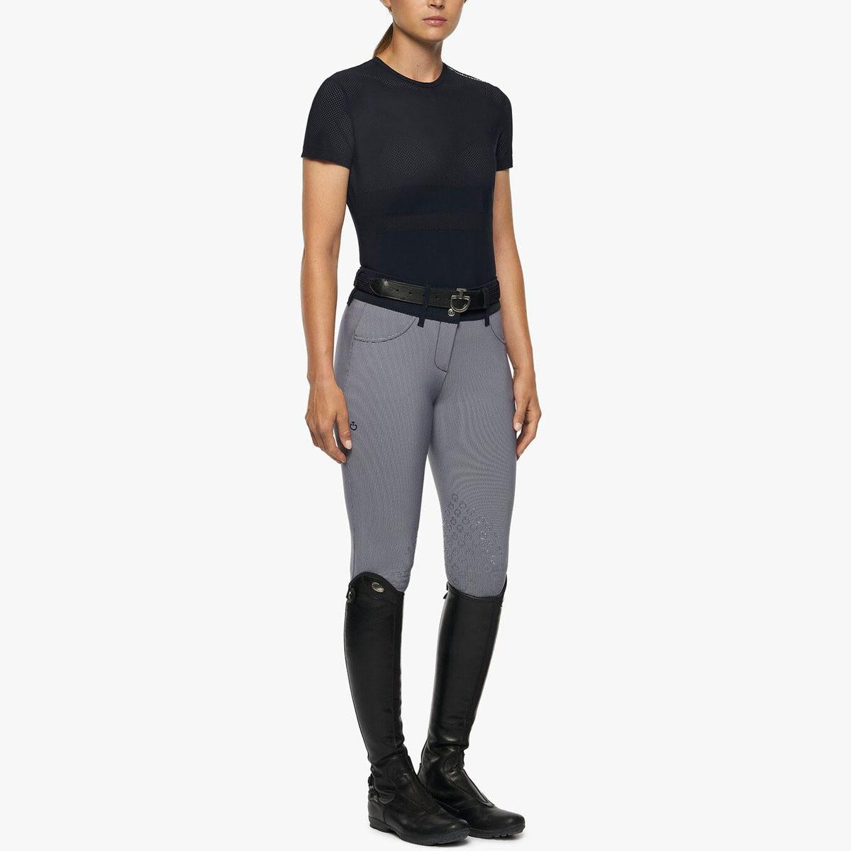 T-SHIRT DONNA FORATA TESSUTO JERSEY 09CT-TSD057JF022 7901NAVY CAVALLERIA TOSCANA 