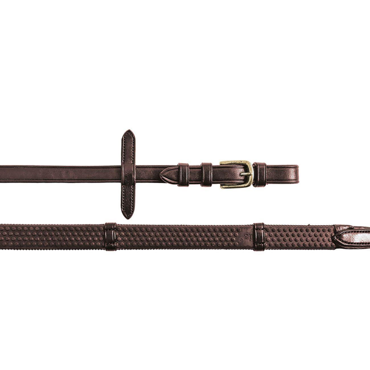 Redini In Gomma 5/8 Con Tacche In Cuoio Equestro ET03021 DARK BROWN EQUESTRO 