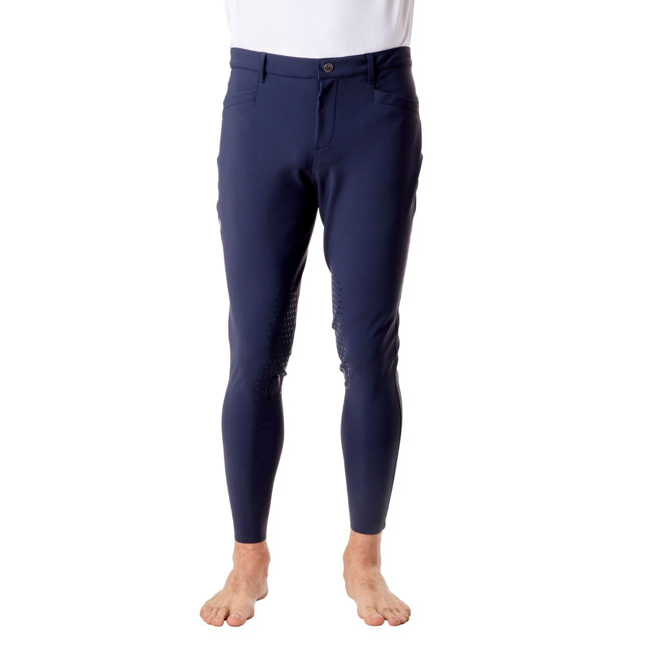 Pantalone Da Equitazione Da Uomo Half Grip Roma Mascheroni Blu 09MA-04ROMA 342BLU MASCHERONI SELLERIA 