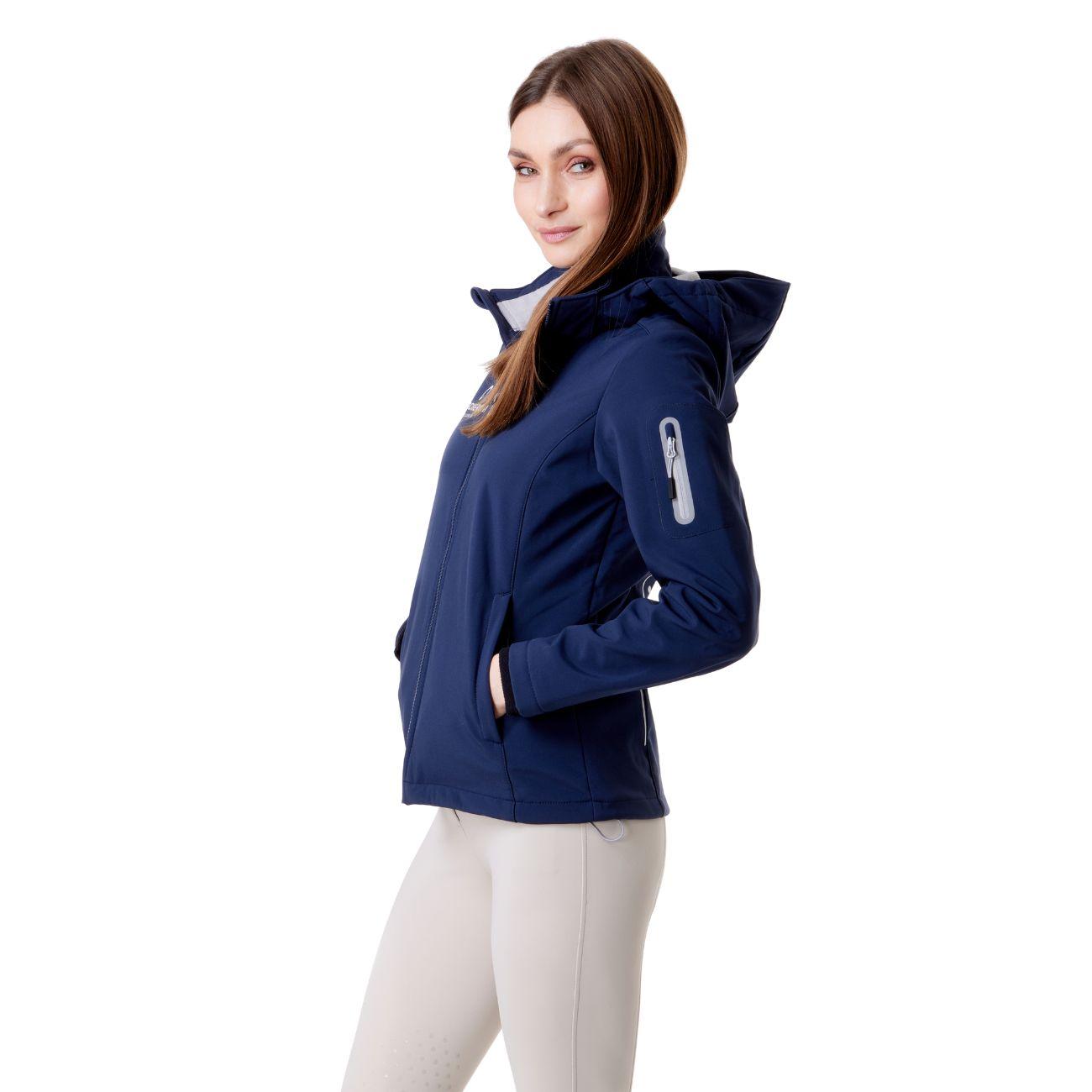 Softshell Da Donna Full Zip Con Logo Tondo Sul Retro Mascheroni Selleria 10MA-19A5006-SZLN950 BLACK BLUE MASCHERONI SELLERIA 
