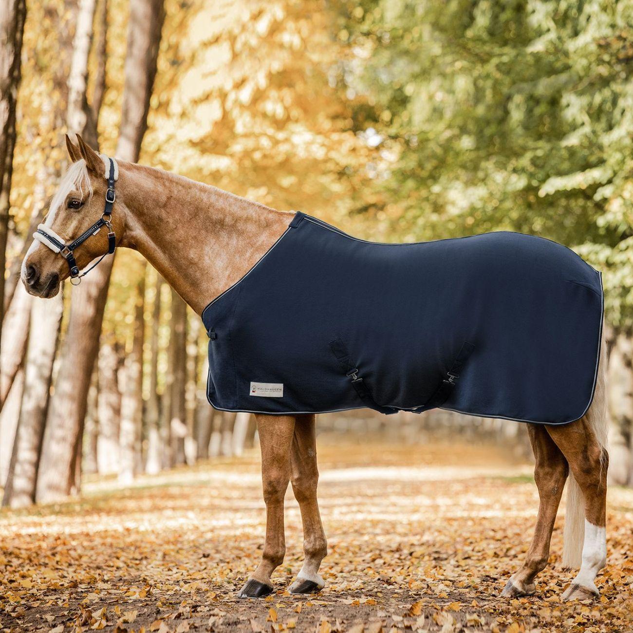 Coperta In Pile Con Cinghie Incrociate Waldhausen 63184 05NAVY WALDHAUSEN 
