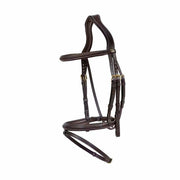 DY'ON PLAITED FLASH NOSEBAND BRIDLE D COLLECTION Marrone TESTIERE DYAOAK BROWN DY'ON 