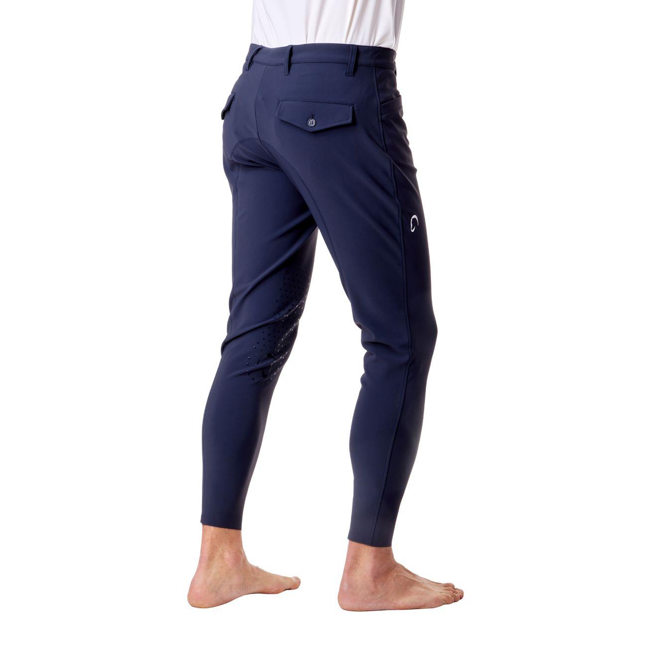 Pantalone Da Equitazione Da Uomo Half Grip Roma Mascheroni Blu 09MA-04ROMA 342BLU MASCHERONI SELLERIA 