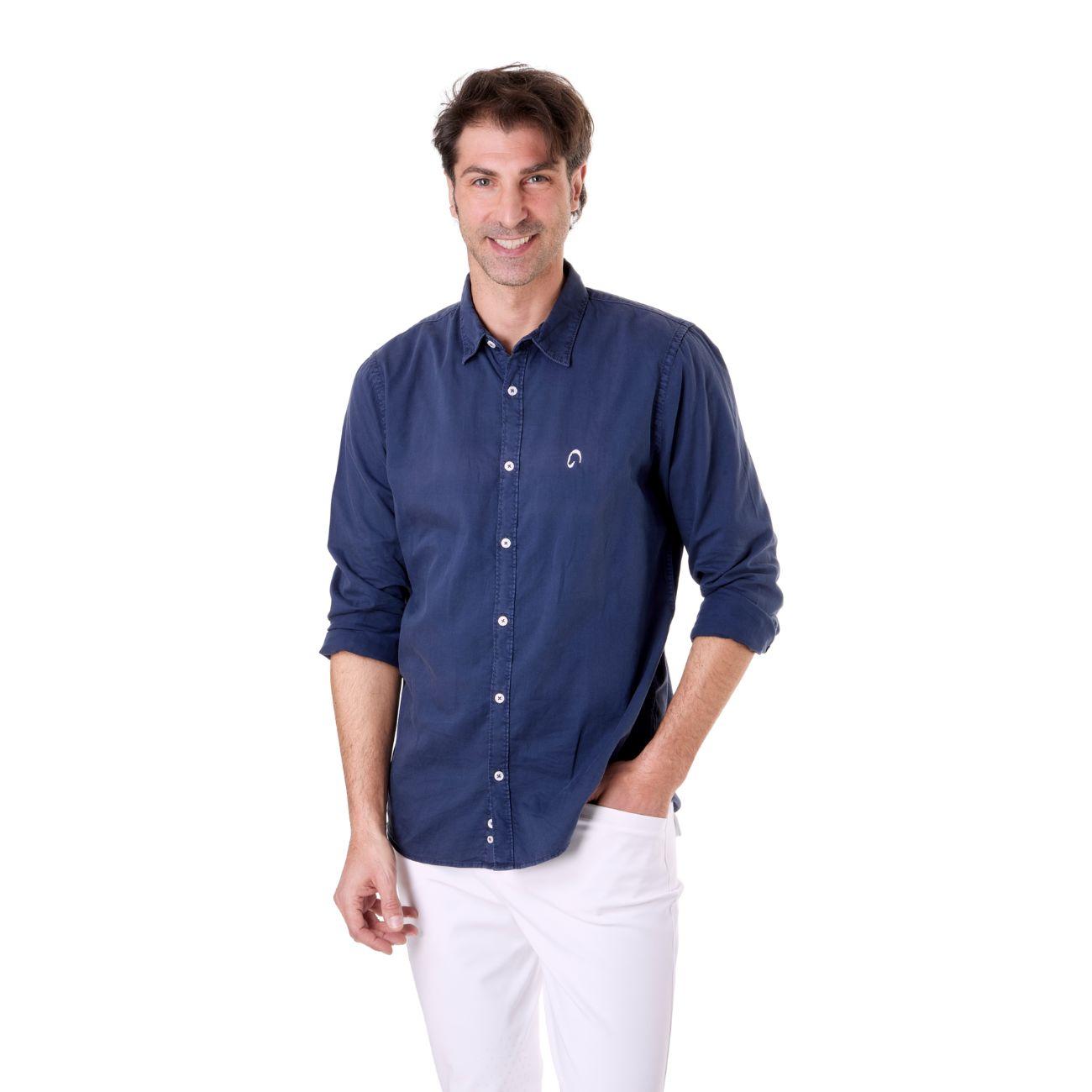 Camicia Di Cotone Da Uomo Mascheroni Blu MASCHERONI-NS502 NAVYBLUE MASCHERONI SELLERIA 