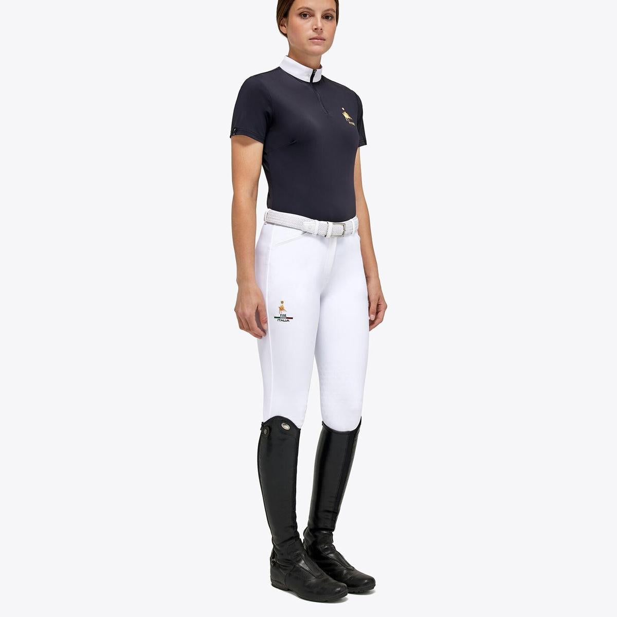 POLO DONNA CON ZIP CTxFISE 29CT-PODF08JE182 7901BLU NAVY CAVALLERIA TOSCANA 