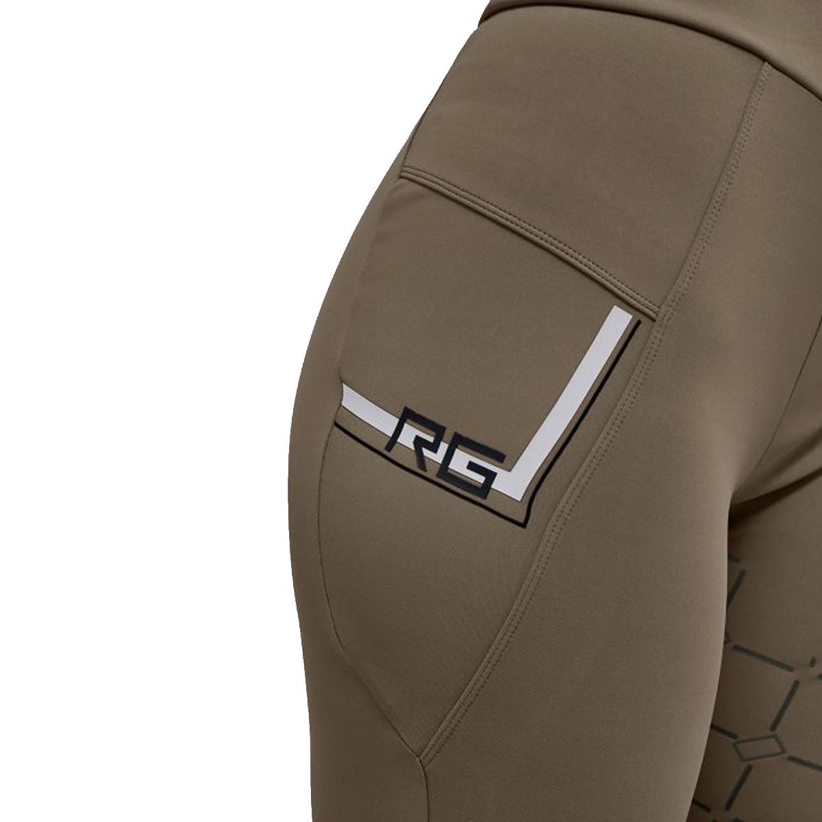 RG - CT LEGGINGS DONNA CON GRIP AL GINOCCHIO E TASCA Verde PANTALONI DA EQUITAZIONE 31RG-BRW010JS003 5500 VERDE BANDIERA RG - CT 