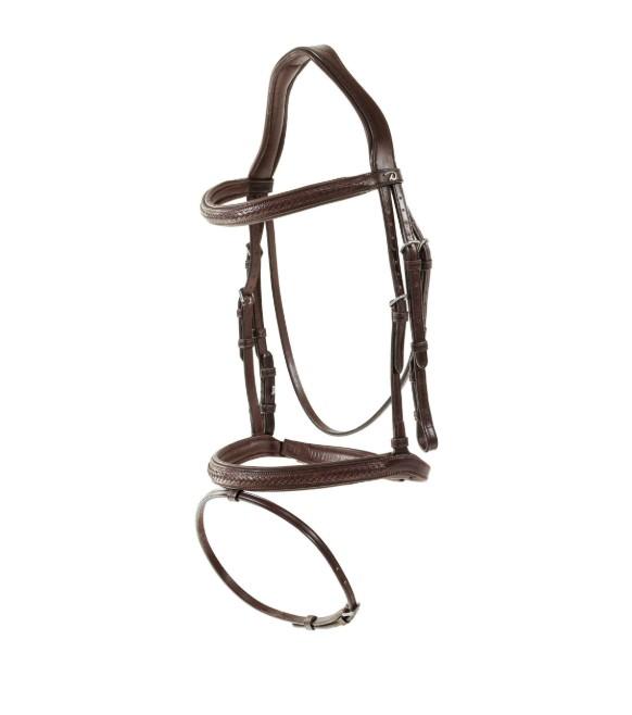 DY'ON PLAITED FLASH NOSEBAND BRIDLE NEW ENGLISH Marrone TESTIERE NEAOAK BROWN DY'ON 