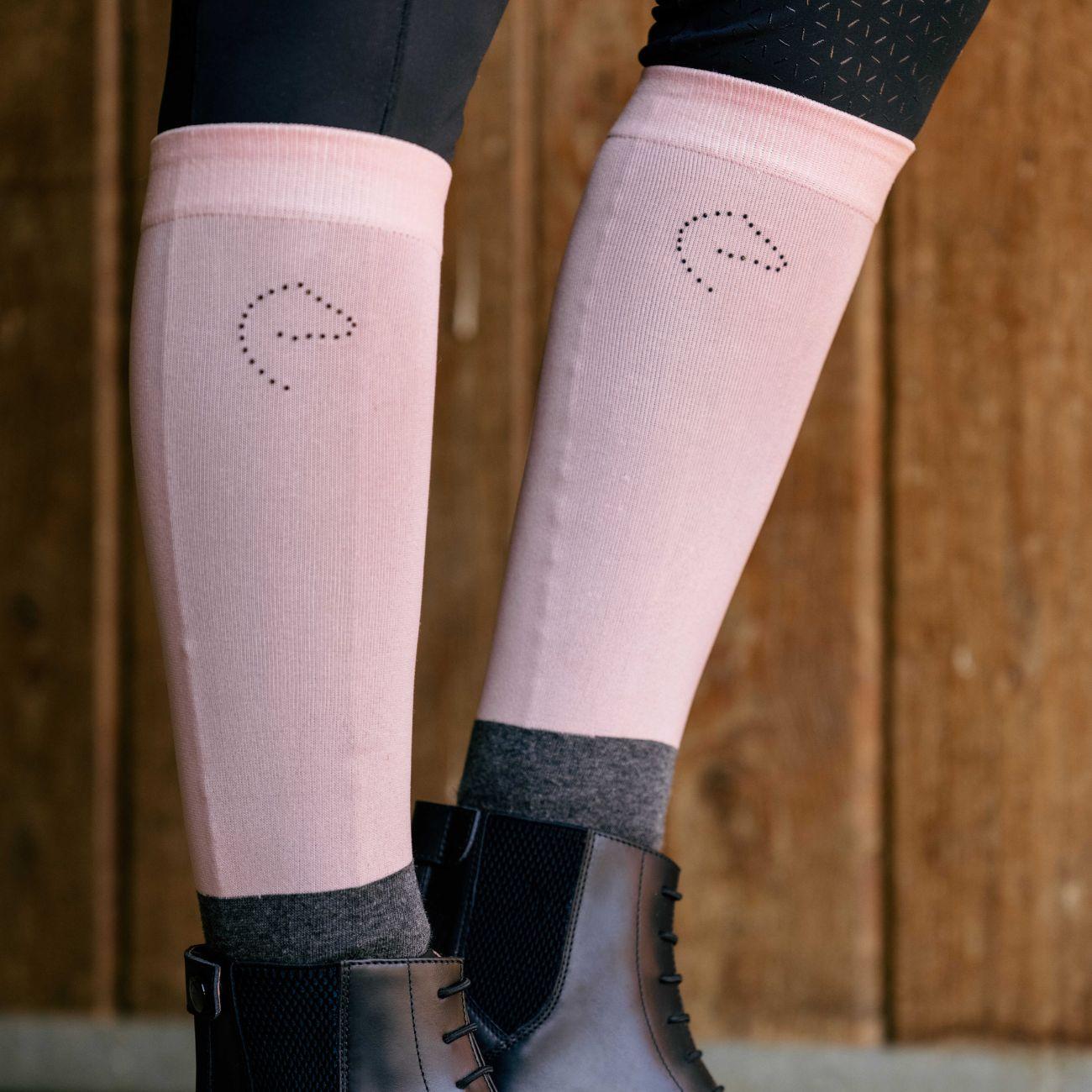 Calze Bicolor Con Logo Equitheme Rosa/Grigio 9864 PINK/ANTRACITE EQUITHEME 