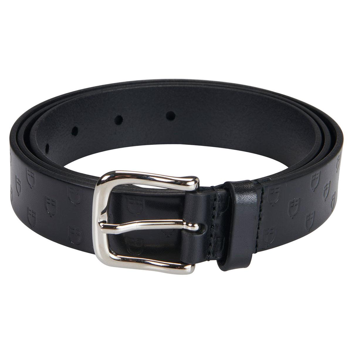 CINTURA IN CUOIO LOGATO 09AMA-ETU03007 SILVER BLACK EQUESTRO