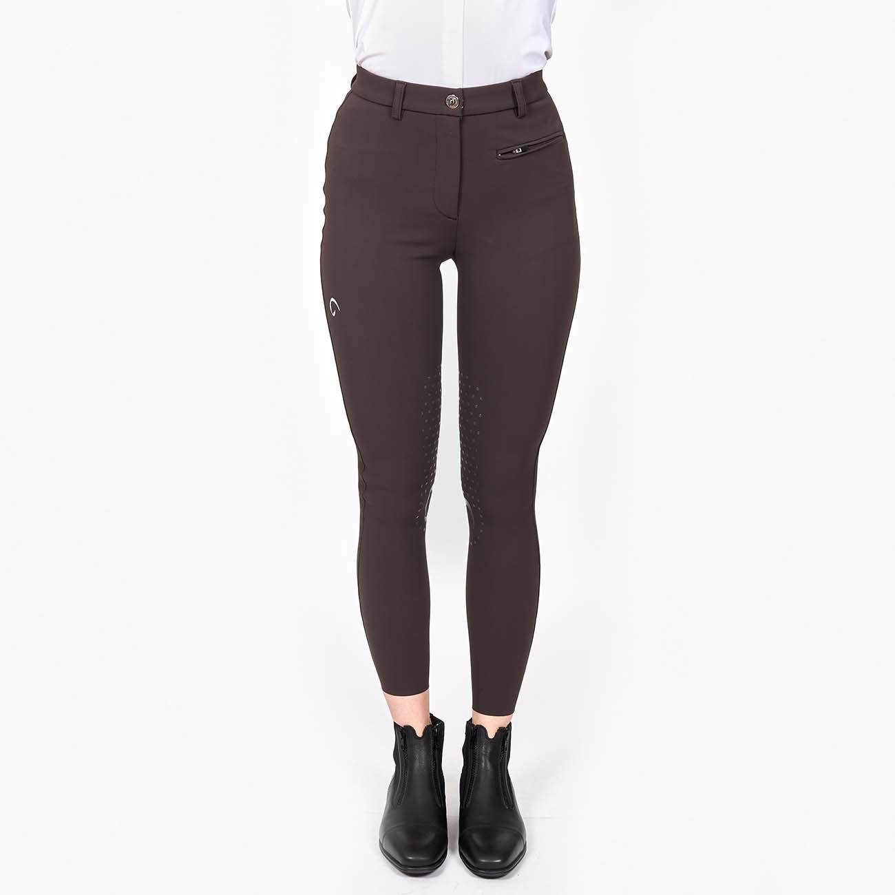 PANTALONE DA EQUITAZIONE DONNA CON GRIP E TASCHE ANTERIORI 09MA-05PARIGI 499MARRONE MASCHERONI SELLERIA 
