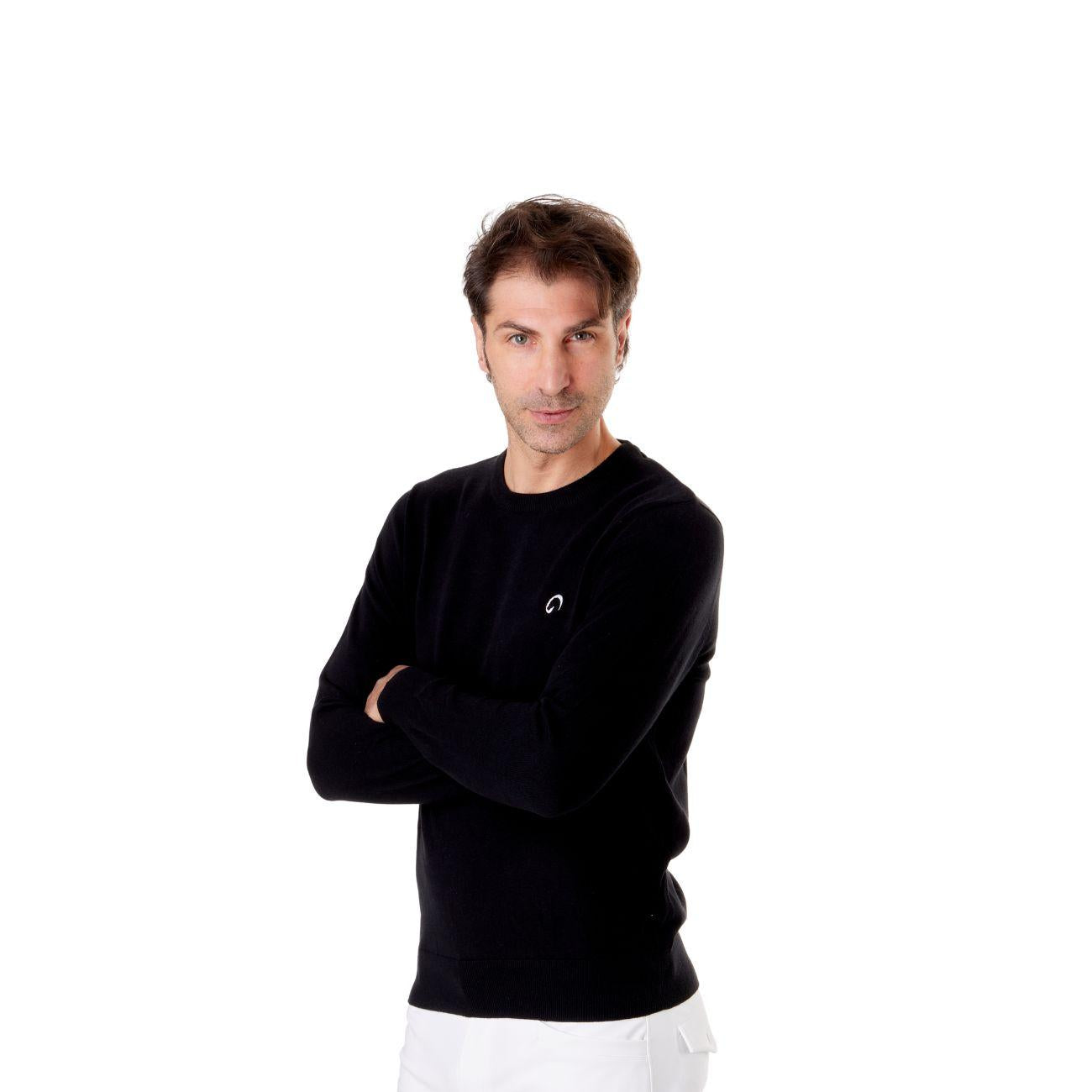 Pullover Girocollo Da Uomo Casual Mascheroni Nero MASCHERONI-NS901 BLACK MASCHERONI SELLERIA 