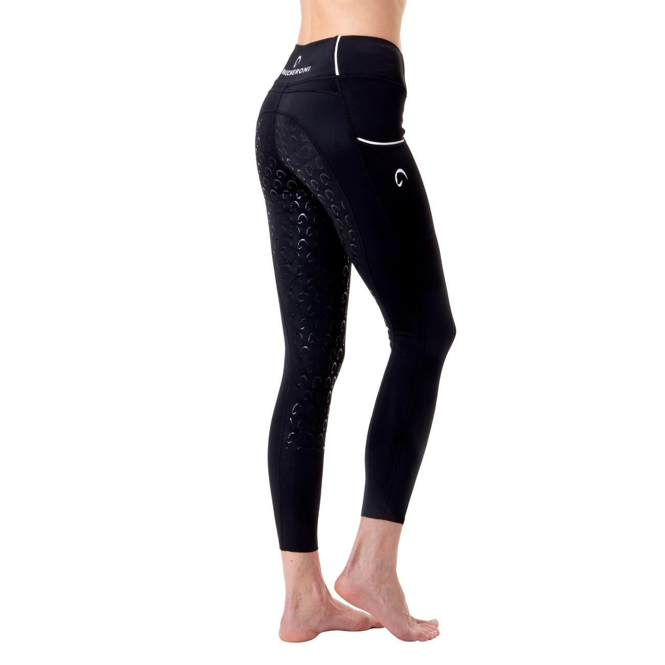 Leggings Da Donna Full Grip Arezzo Mascheroni Nero/Bianco 30MA-AREZZO BLACK/WHITE MASCHERONI SELLERIA 