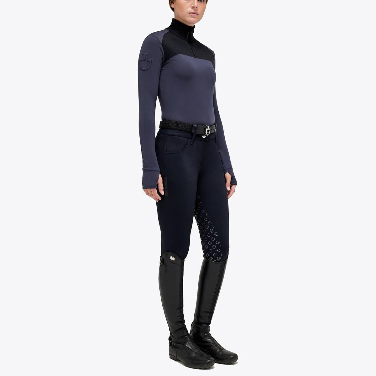 DOLCEVITA DONNA LANA TECNICA MEZZA ZIP CAVALLERIA TOSCANA 29CT-POD304PA063 7901BLU NAVY CAVALLERIA TOSCANA