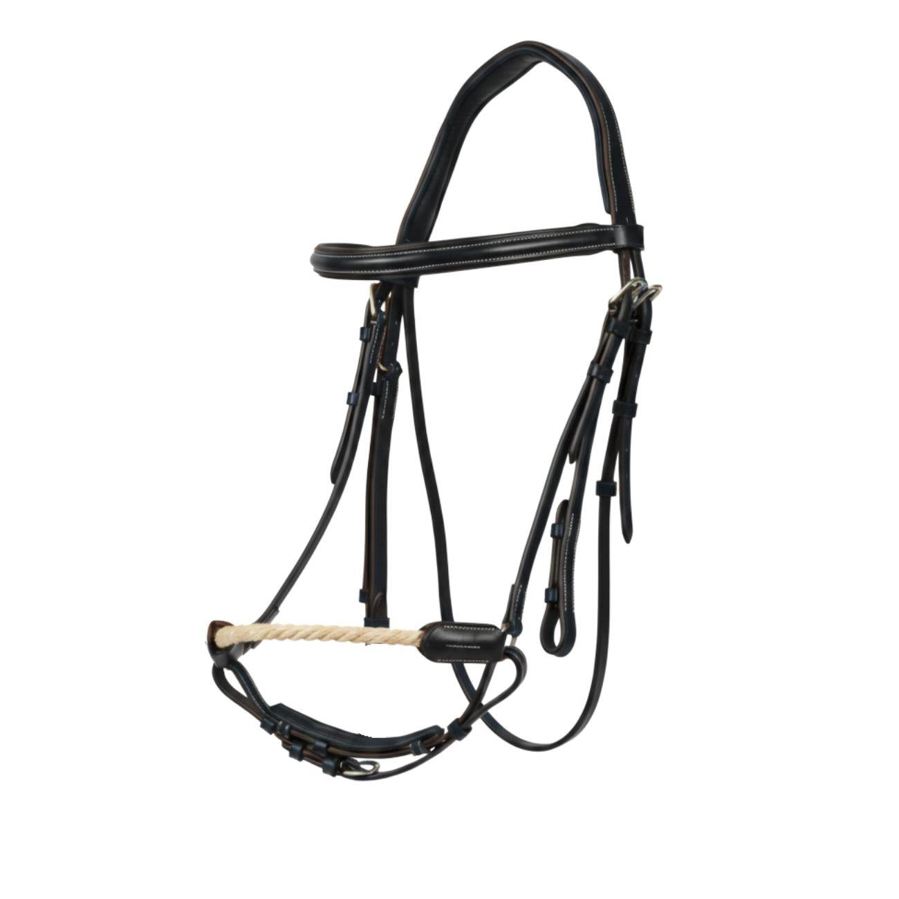 Testiera In Cuoio Con Capezzino In Corda Mascheroni Nero 09MA-DY04G BLACK MASCHERONI SELLERIA 