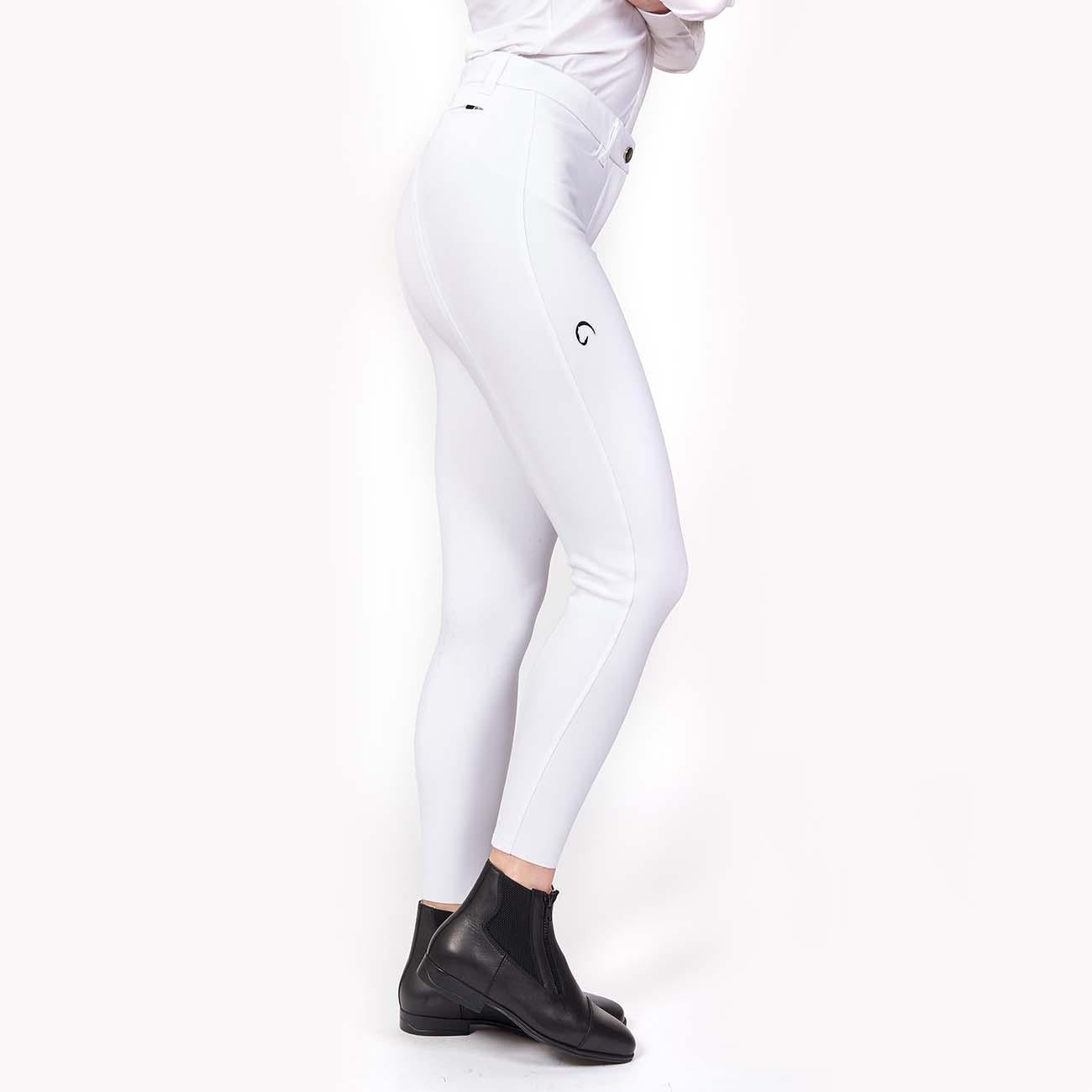 PANTALONE DA EQUITAZIONE DONNA CON GRIP E TASCHE ANTERIORI E POSTERIORI 09MA-01MILANO 001BIANCO MASCHERONI SELLERIA 
